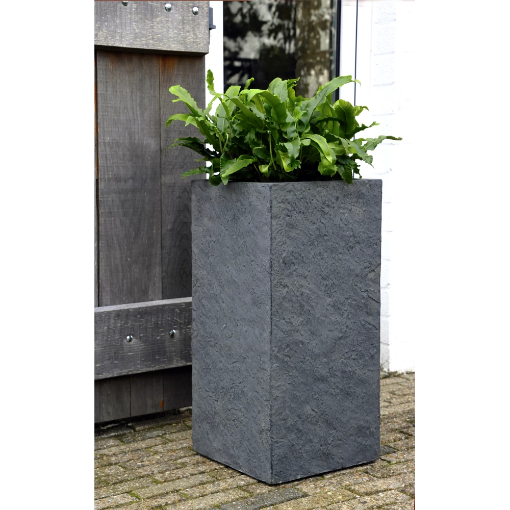 Plantenbak Arizona Cubihi - L40 X B40 X H80cm - Donkergrijs 4 Plantenbak Arizona Cubihi - L40 X B40 X H80cm - Donkergrijs - Afbeelding 2