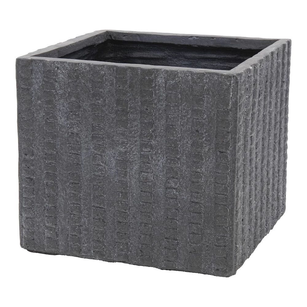 Plantenbak Arkansas Cubi - L27 X B27 X H28cm - Donkergrijs 3 Plantenbak Arkansas Cubi - L27 X B27 X H28cm - Donkergrijs