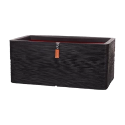 Capi Plantenbak Rechthoek Nature Rib NL - L73 X B39 X H32cm - Zwart