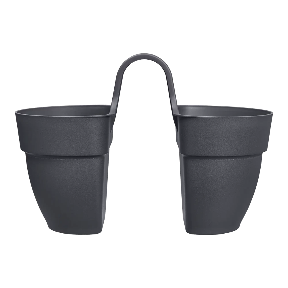 Elho Balkonbak Vibia Campana Twin 21cm - Antraciet 4 Elho Balkonbak Vibia Campana Twin 21cm - Antraciet - Afbeelding 2