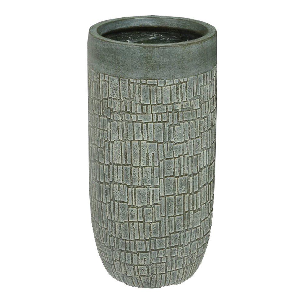 Bloempot Dean Hoog - D24 X H49cm - Groen 3 Bloempot Dean Hoog - D24 X H49cm - Groen