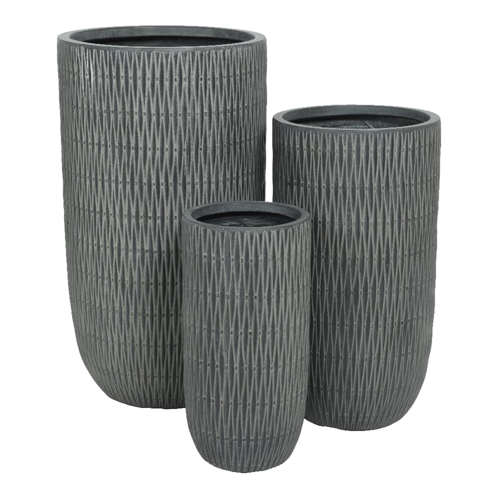 Bloempot James Hoog - D24 X H49cm - Grijs 4 Bloempot James Hoog - D24 X H49cm - Grijs - Afbeelding 2