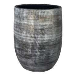 Bloempot Miami Hoog - D26 X H40cm - Zwart Cement