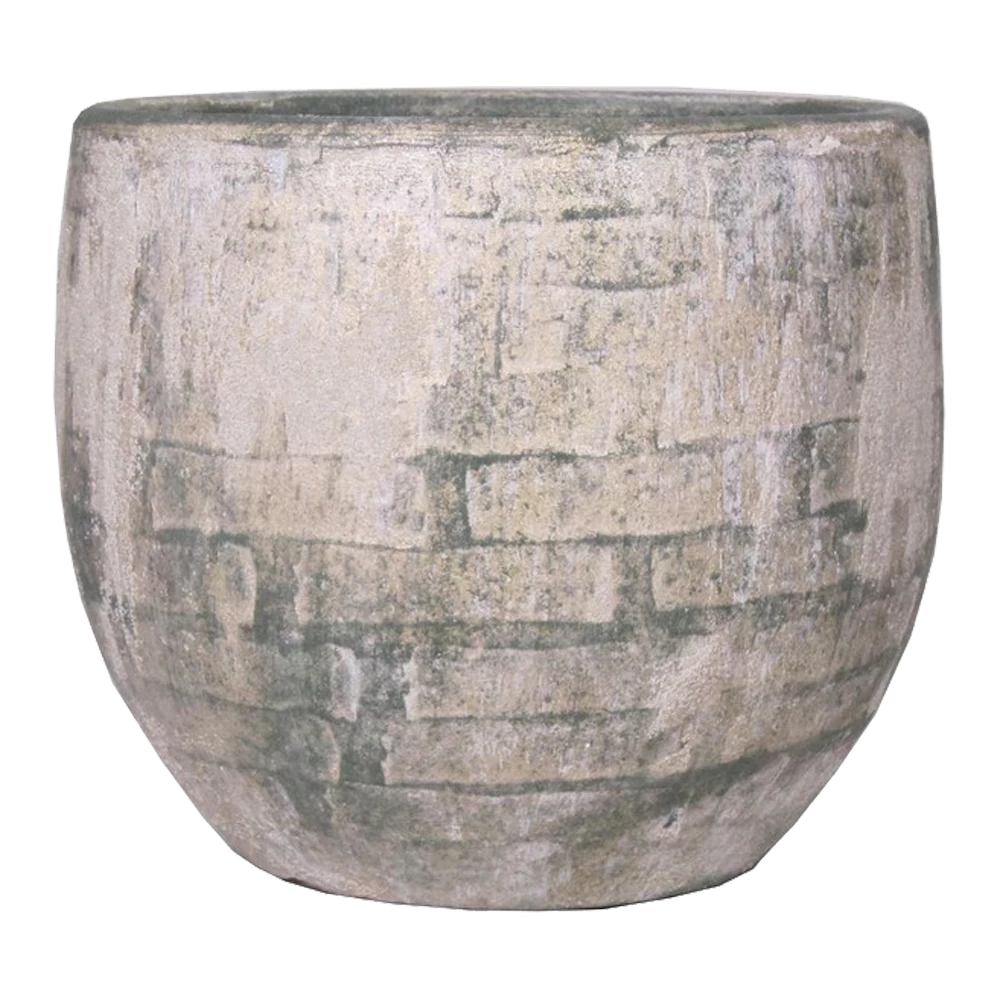 Bloempot Steef - D59 X H54cm - Creme Groen 3 Bloempot Steef - D59 X H54cm - Creme Groen