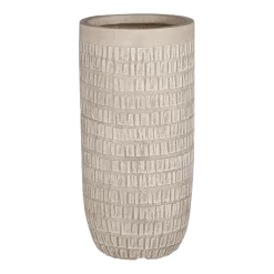 Bloempot Tallinn - D24 X H48,5cm - Taupe -Buitentuinonderhouds Winkel bloempot tallinn hoog taupe bloempot 1 1 1