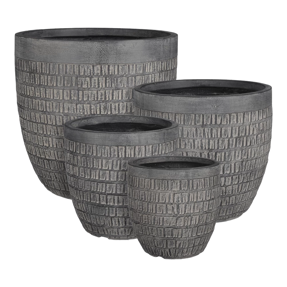 Bloempot Tallinn - D25,5 X H26cm - Zwart-grijs 3 Bloempot Tallinn - D25,5 X H26cm - Zwart-grijs