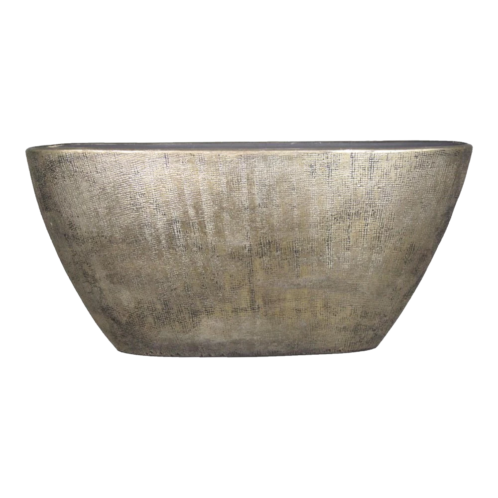 Bloempot Mira Ovaal - L73 X B17 X H36cm - Goud 3 Bloempot Mira Ovaal - L73 X B17 X H36cm - Goud