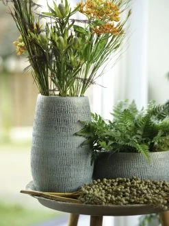 Plantenschaal Ryan - D28 X H13cm - Shiny Blue -Buitentuinonderhouds Winkel bowl ryan shiny blue keramiek d28 h13 schaal 7 13