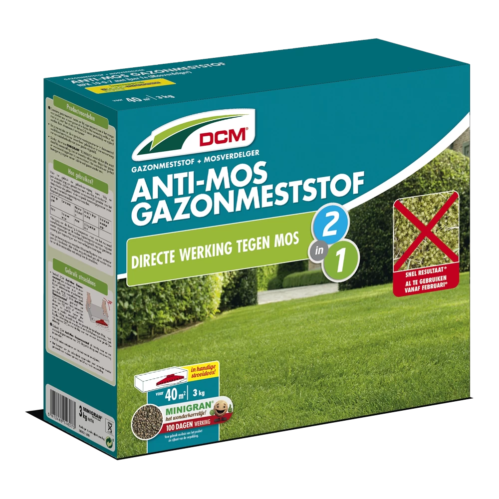 DCM Anti-mos Gazonmeststof - 3kg - Gazonmeststof 2 DCM Anti-mos Gazonmeststof - 3kg - Gazonmeststof
