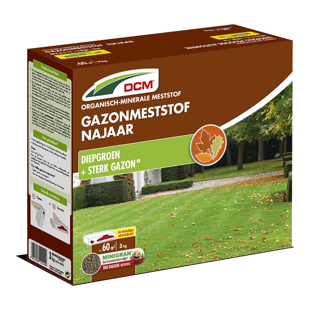 DCM Gazonmeststof Najaar - 3kg - Gazonmeststof 3 DCM Gazonmeststof Najaar - 3kg - Gazonmeststof