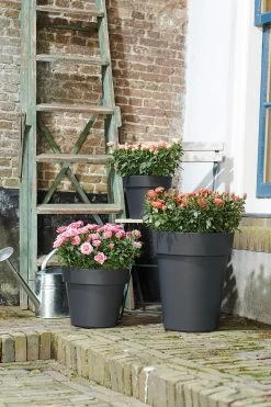 Bloempot Elho Green Basics Top Planter Hoog 35cm - Living Black -Buitentuinonderhouds Winkel green basics top planter hoog 35cm bloempot living black 6 13