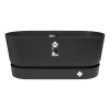 Bloembak Elho Greenville Terrace 80cm - Met Wielen - Living Black -Buitentuinonderhouds Winkel greenville terrace trough 80cm wheels plantenbak living black 1 9