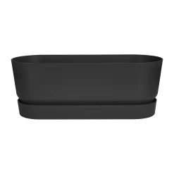 Bloembak Elho Greenville Terrace Long 50cm - Met Wielen - Living Black
