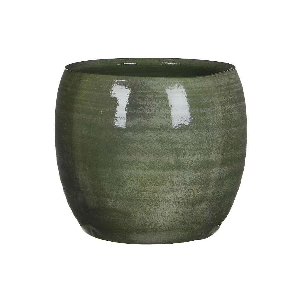 Bloempot Lester - D24 X H22cm - Groen 3 Bloempot Lester - D24 X H22cm - Groen