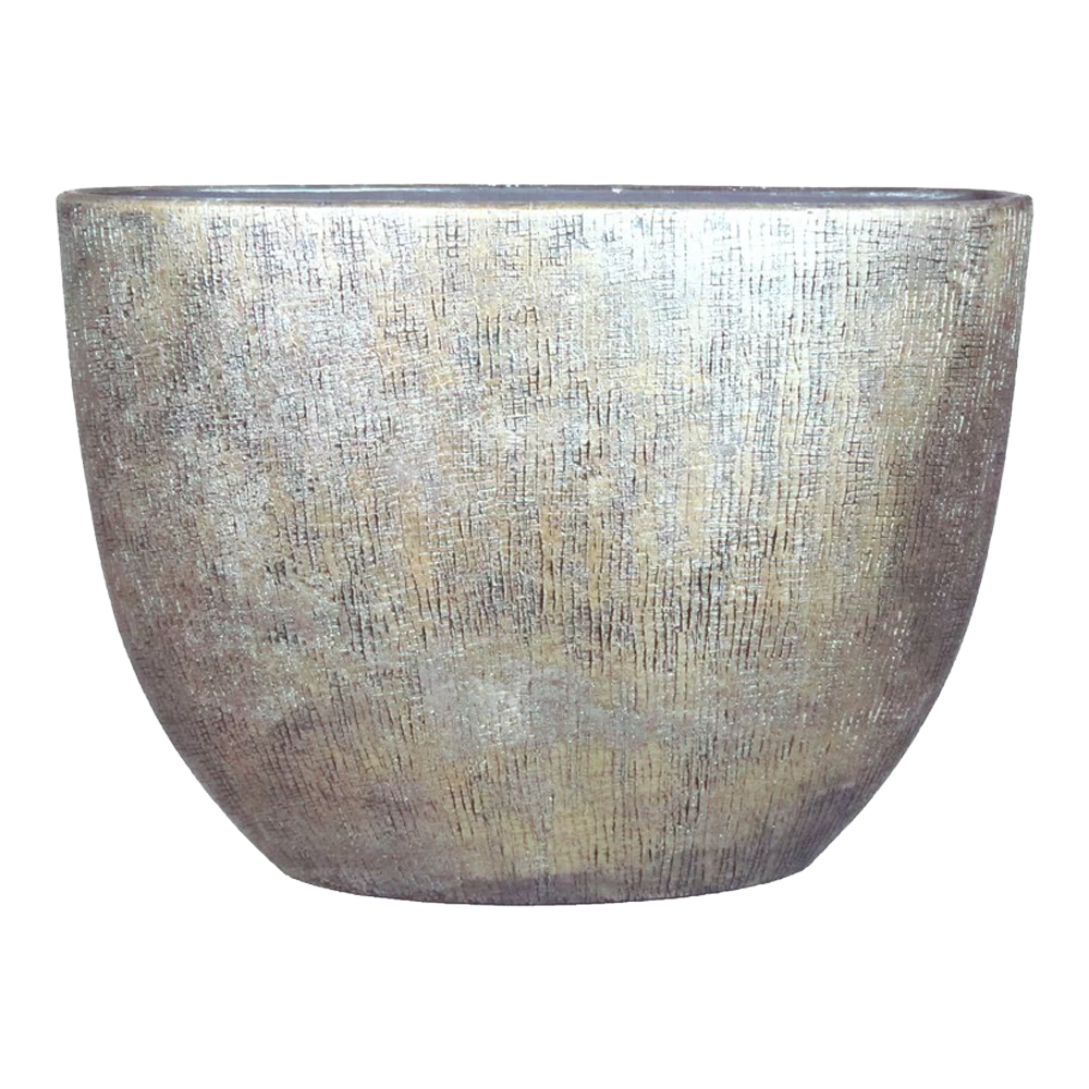 Bloempot Mira Ovaal - L50 X B20 X H36cm - Goud 3 Bloempot Mira Ovaal - L50 X B20 X H36cm - Goud