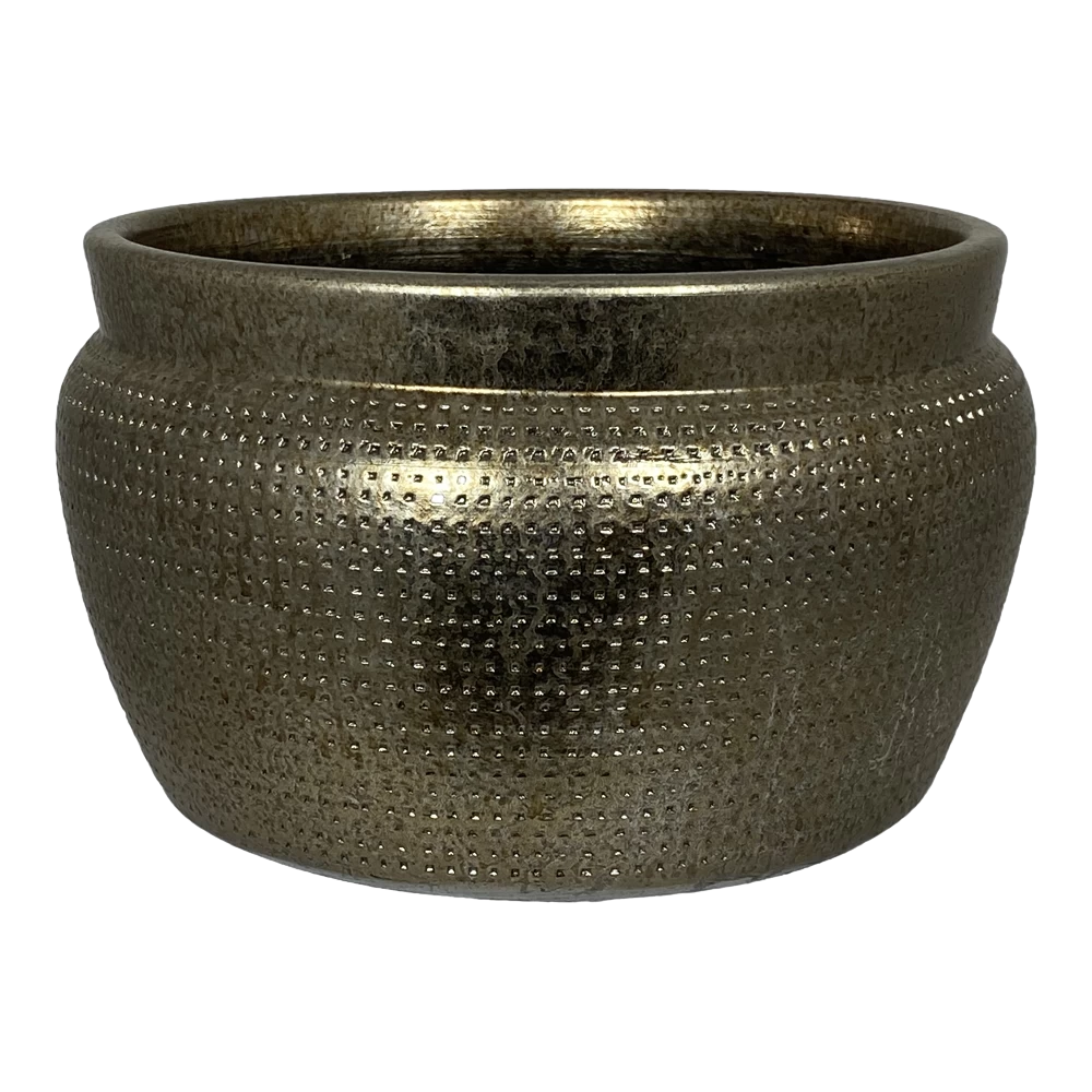 Plantenschaal Marrakesh - D24 X H14cm - Zilver Goud 3 Plantenschaal Marrakesh - D24 X H14cm - Zilver Goud