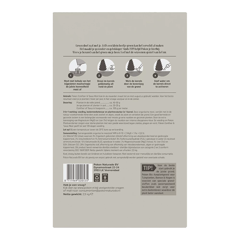 Pokon Conifeer & Taxus Mest 2,5kg - Tuinplanten Voeding 4 Pokon Conifeer & Taxus Mest 2,5kg - Tuinplanten Voeding - Afbeelding 2
