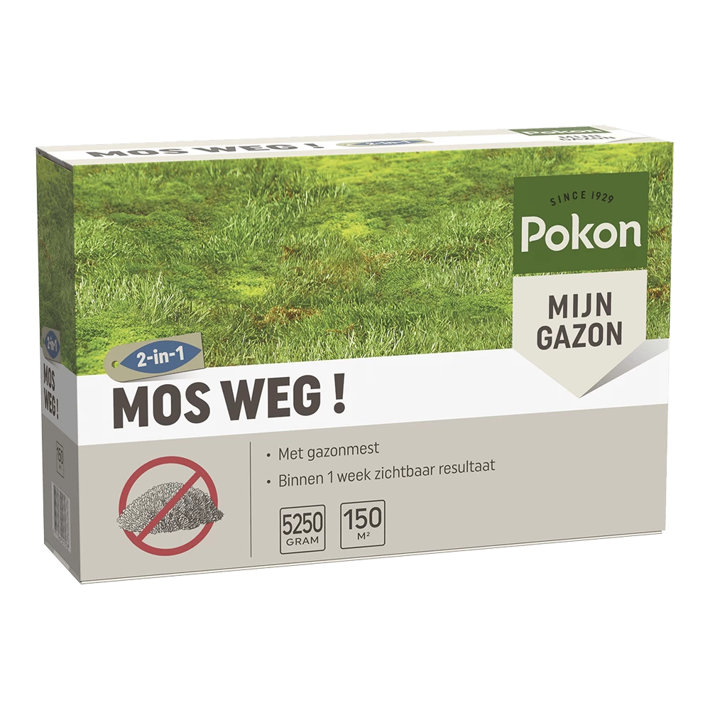 Pokon Mos Weg! 5,25kg Voor 150mu00b2 - Onkruid En Aanslag