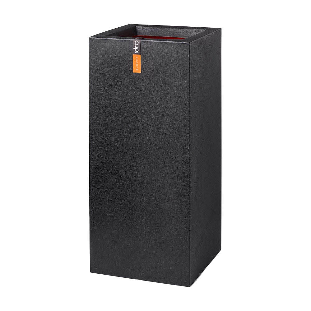 Capi Plantenbak Rechthoek Urban Smooth NL - L36 X B36 X H79cm - Zwart 3 Capi Plantenbak Rechthoek Urban Smooth NL - L36 X B36 X H79cm - Zwart