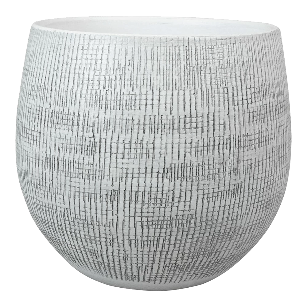 Bloempot Ryan - D26 X H26cm - White Black 3 Bloempot Ryan - D26 X H26cm - White Black