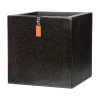 Capi Plantenbak Vierkant Lux Terrazo - L30 X B30 X H30cm - Zwart -Buitentuinonderhouds Winkel pot vierkant 30x30x30 zwart plantenbak 1 5