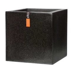 Capi Plantenbak Vierkant Lux Terrazo - L30 X B30 X H30cm - Zwart