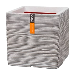 Capi Plantenbak Vierkant Nature Rib NL - L30 X B30 X H30cm - Ivoor
