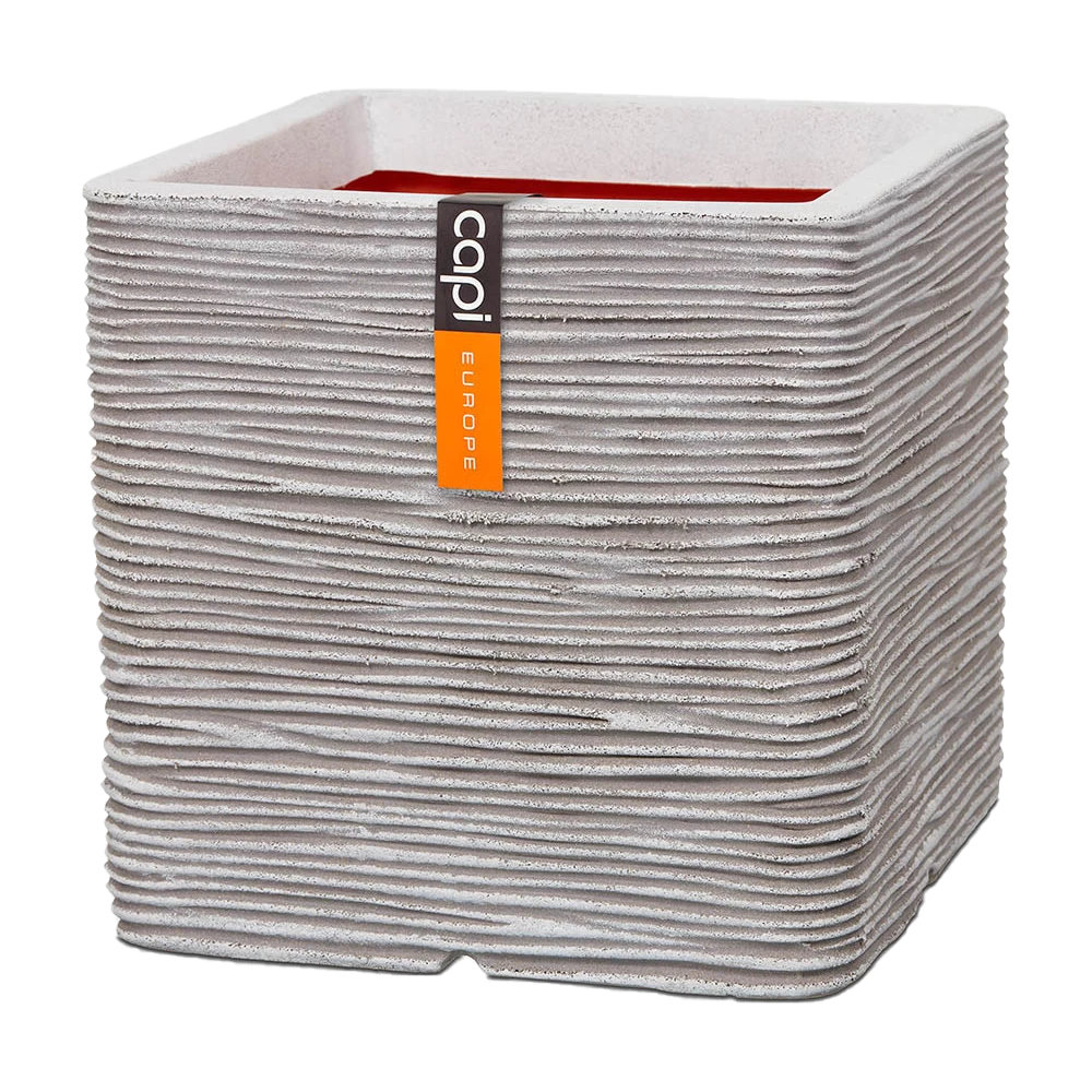 Capi Plantenbak Vierkant Nature Rib NL - L40 X B40 X H40cm - Ivoor 3 Capi Plantenbak Vierkant Nature Rib NL - L40 X B40 X H40cm - Ivoor