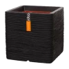Capi Plantenbak Vierkant Nature Rib NL - L50 X B50 X H50cm - Zwart -Buitentuinonderhouds Winkel pot vierkant rib nl 50x50x50 zwart plantenbak 1 5
