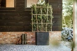 Capi Plantenbak Vierkant Nature Rib NL - L50 X B50 X H50cm - Zwart -Buitentuinonderhouds Winkel pot vierkant rib nl 50x50x50 zwart plantenbak 7 8