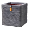 Capi Plantenbak Vierkant Nature Rib NL - L40 X B40 X H40cm - Donkergrijs -Buitentuinonderhouds Winkel pot vierkant rib nl donkergrijs plantenbak 1 5