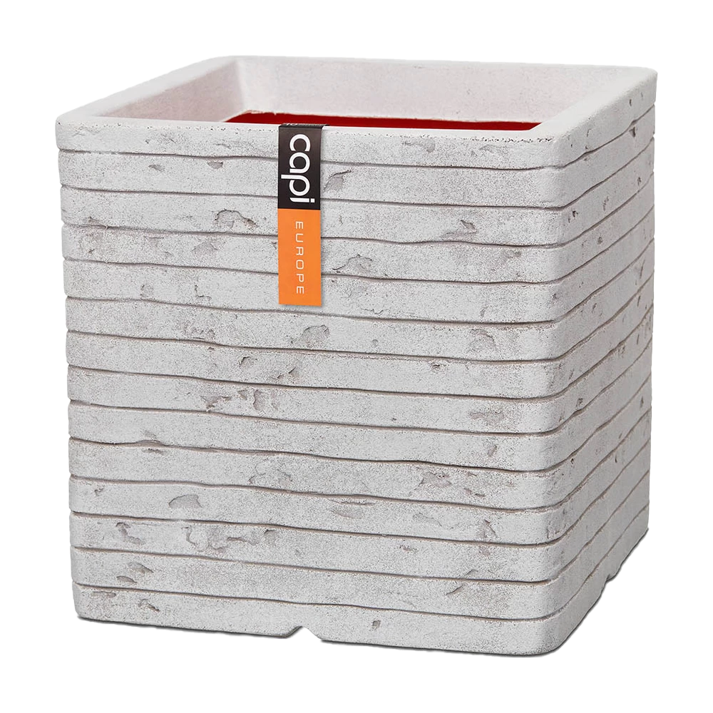 Capi Plantenbak Vierkant Nature Row NL - L30 X B30 X H30cm - Ivoor 3 Capi Plantenbak Vierkant Nature Row NL - L30 X B30 X H30cm - Ivoor