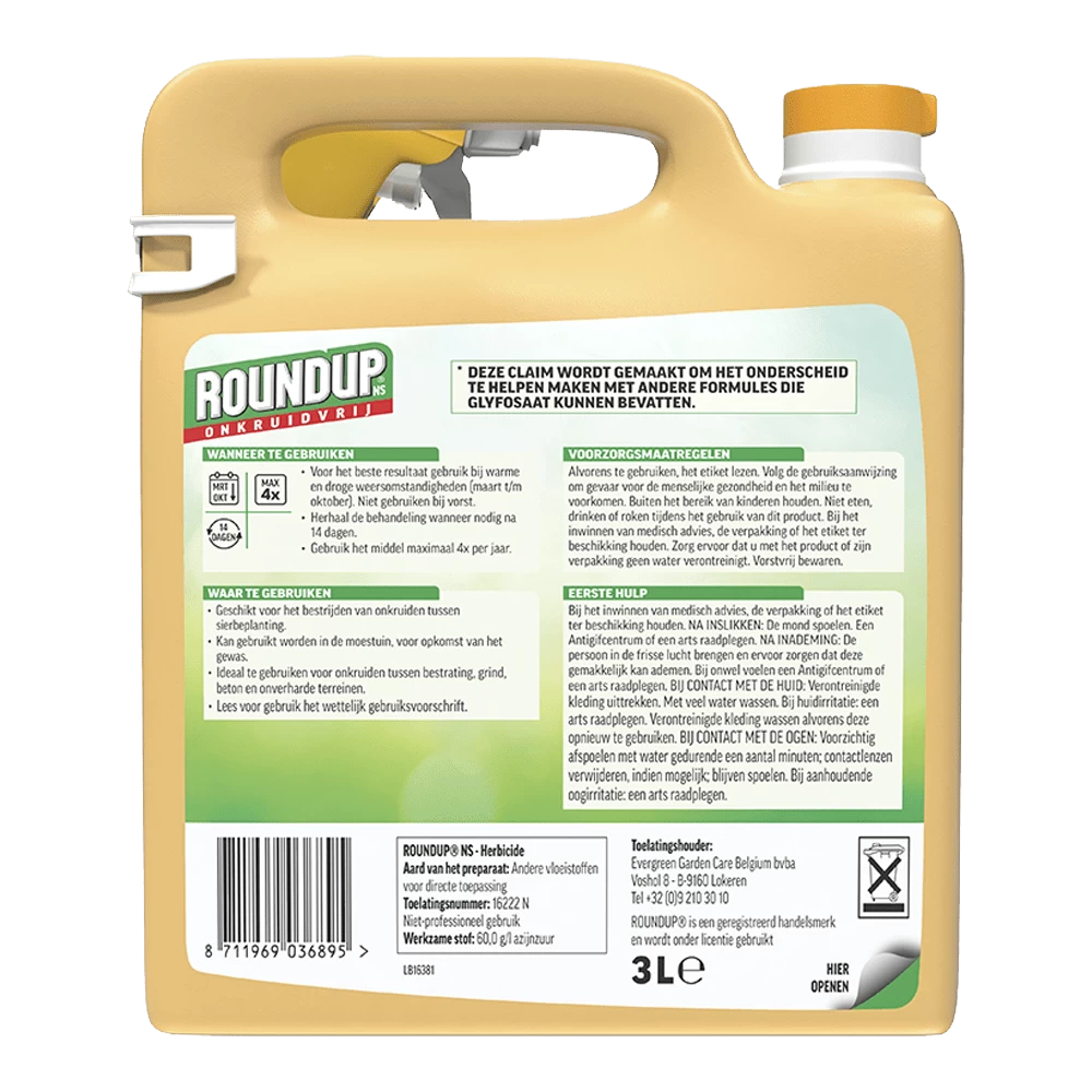 ROUNDUPu00ae NS Natuurlijk Onkruidvrij Onkruidspuit 3L - Onkruid En Aanslag - Afbeelding 2