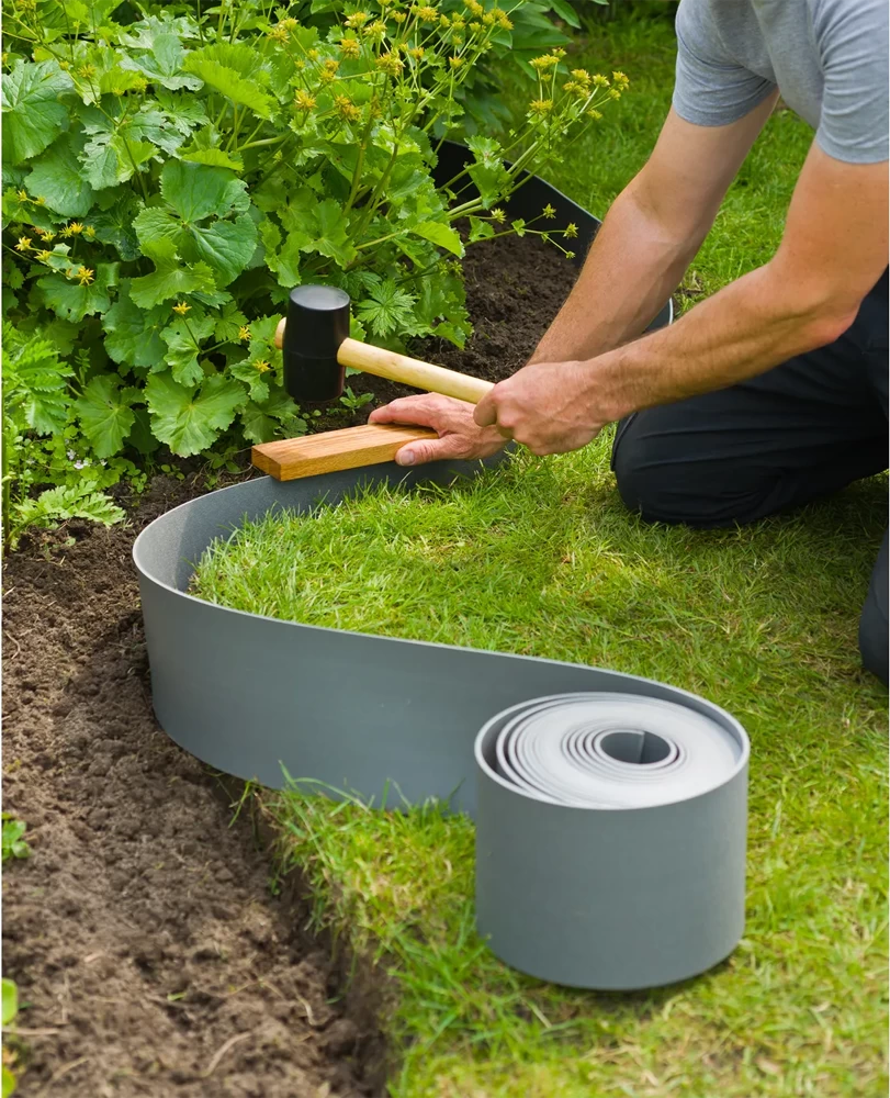Tuinborderrand PE Grijs 3mm - 10x0,15m - Nature 5 Tuinborderrand PE Grijs 3mm - 10x0,15m - Nature - Afbeelding 3