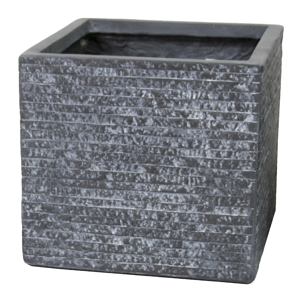 Plantenbak Utah Cubi - L20.5 X B20.5 X H22cm - Donkergrijs 3 Plantenbak Utah Cubi - L20.5 X B20.5 X H22cm - Donkergrijs