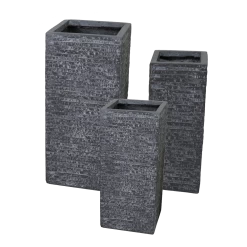 Plantenbak Utah Cubihi - L23 X B23 X H50cm - Donkergrijs -Buitentuinonderhouds Winkel utah cubihi graphite w23h50 plantenbak 6 4