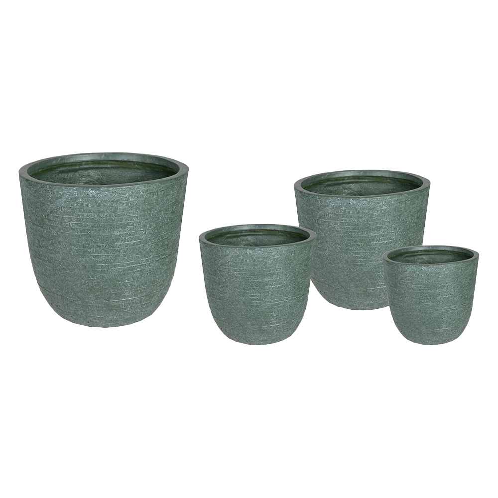 Bloempot Utah Egg Cypress Wash - D34 X H33cm - Groen 4 Bloempot Utah Egg Cypress Wash - D34 X H33cm - Groen - Afbeelding 2