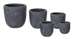Bloempot Utah Egg - D32 X H31cm - Donkergrijs -Buitentuinonderhouds Winkel utah egg pot graphite d32h31 bloempot 6 8