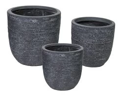 Bloempot Utah Egg - D34 X H33cm - Donkergrijs -Buitentuinonderhouds Winkel utah egg pot graphite d34h33 bloempot 6 8