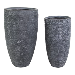 Bloempot Utah High Vase - D34 X H66cm - Donkergrijs -Buitentuinonderhouds Winkel utah high vase graphite d34h66 bloempot 6 7