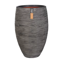 Capi Bloempot Hoog Nature Elegant Deluxe Rib NL - D38 X H58cm - Antraciet