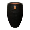 Capi Bloempot Hoog Nature Elegant Deluxe Rib NL - D38 X H58cm - Zwart -Buitentuinonderhouds Winkel vaas elegant deluxe rib nl 40x60 zwart bloempot 1 4