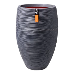 Capi Bloempot Hoog Nature Elegant Deluxe Rib NL - D56 X H84cm - Donkergrijs