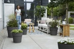 Bloempot Elho Vibia Straight Rond 47cm - Antraciet -Buitentuinonderhouds Winkel vibia straight rond 47cm bloempot antraciet 6 11